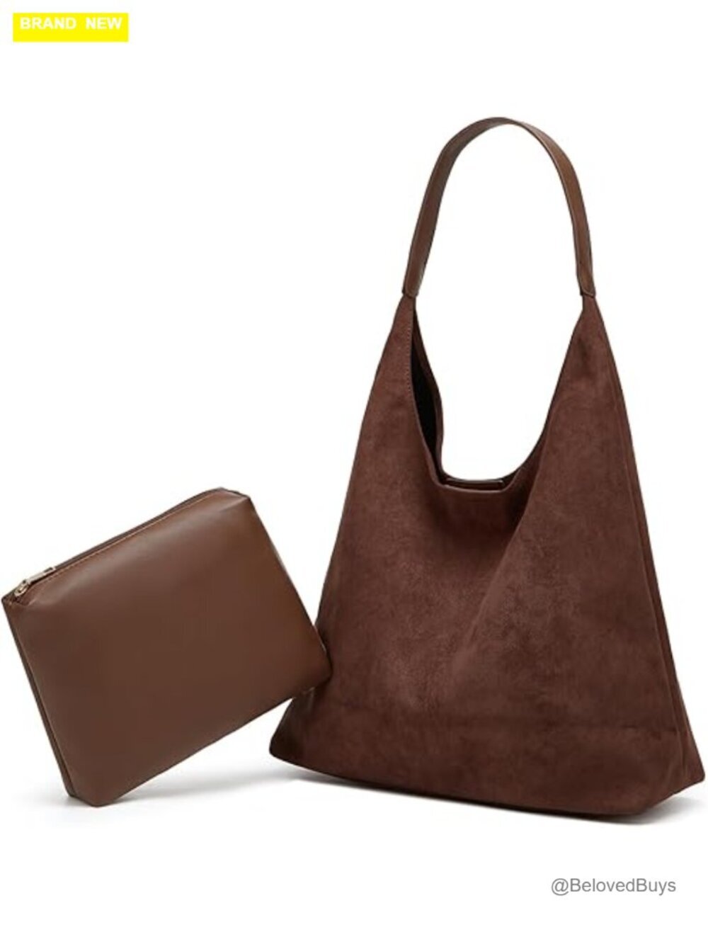 2 Pcs Slouchy Hobo Bags Suede Crescent Satchels Shoulder Bag Crossbody Purse